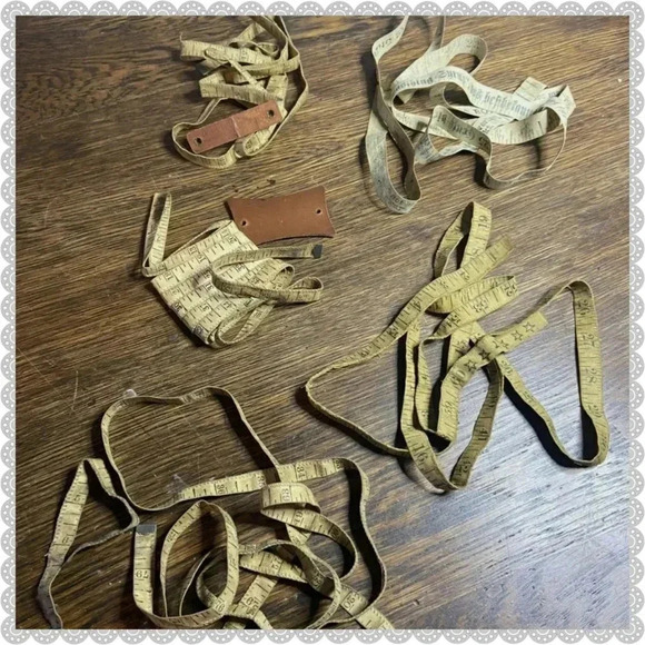 Vintage Fabric Measuring Tapes Antique Collectible Sewing Craft Decor Bundle